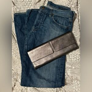 Vintage Silver Alfani Leather Clutch